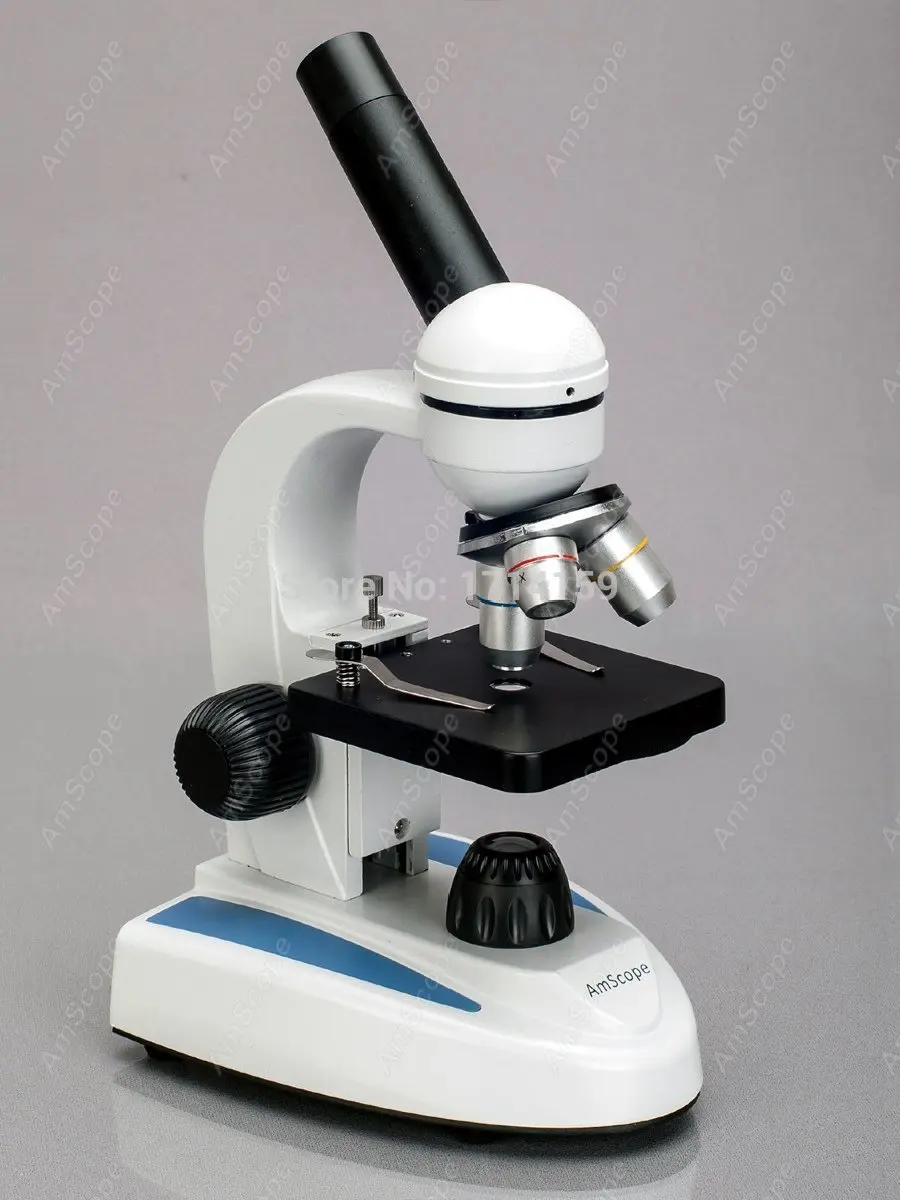 Students Skolas Mikroskops-AmScope Piegādes 40X-1000X Metāla korpuss Stikla Lēcu Bioloģijas Studenta Mikroskopa + 100 Paraugu Slaidi