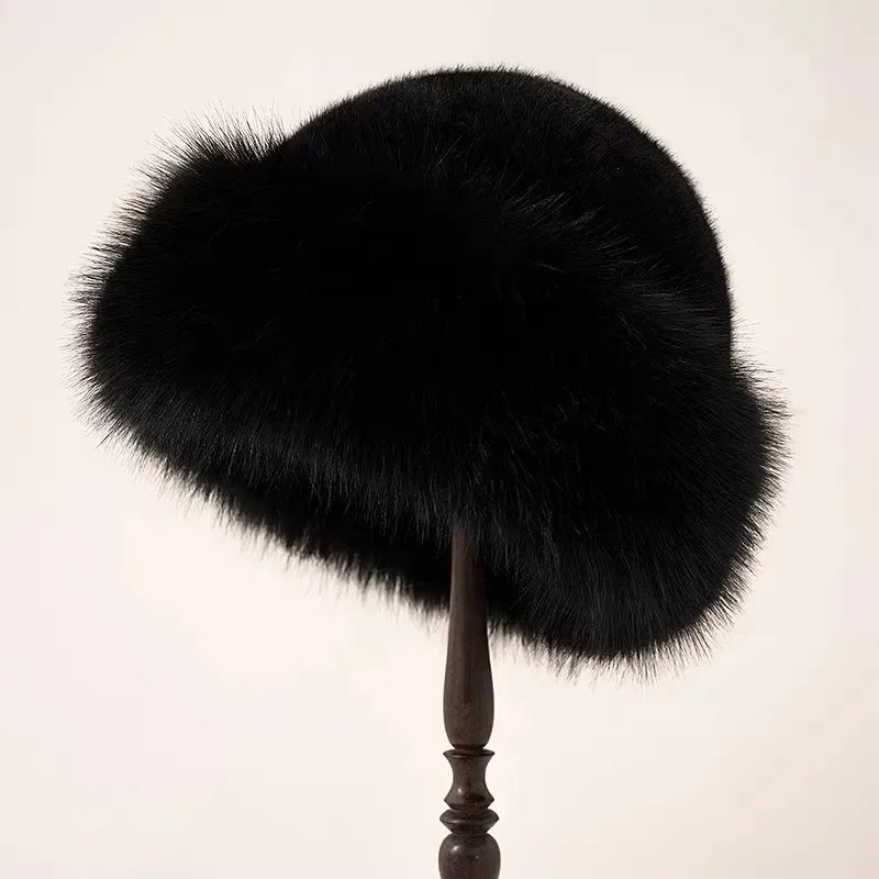 Korejiešu cepure sieviešu ziemas biezs, silts, pretvēja imitē kažokādu modes vienkāršu zvejnieku cepure mākslīgās ūdeļādas matu dāmu cepure