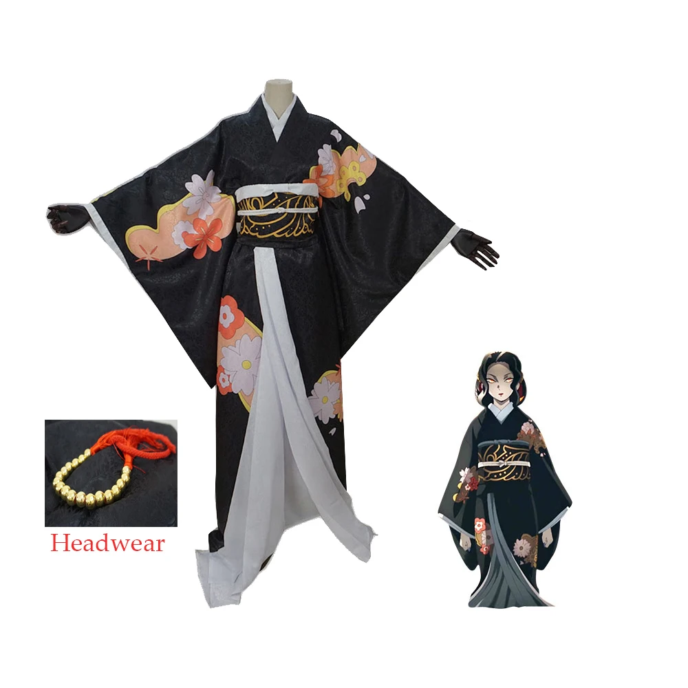 Anime Demon Slayer Cosplay Kibutsuji Muzan Cosplay Kostīmu Krusta Kleita Sieviešu Kimono Uz Halloween Puse
