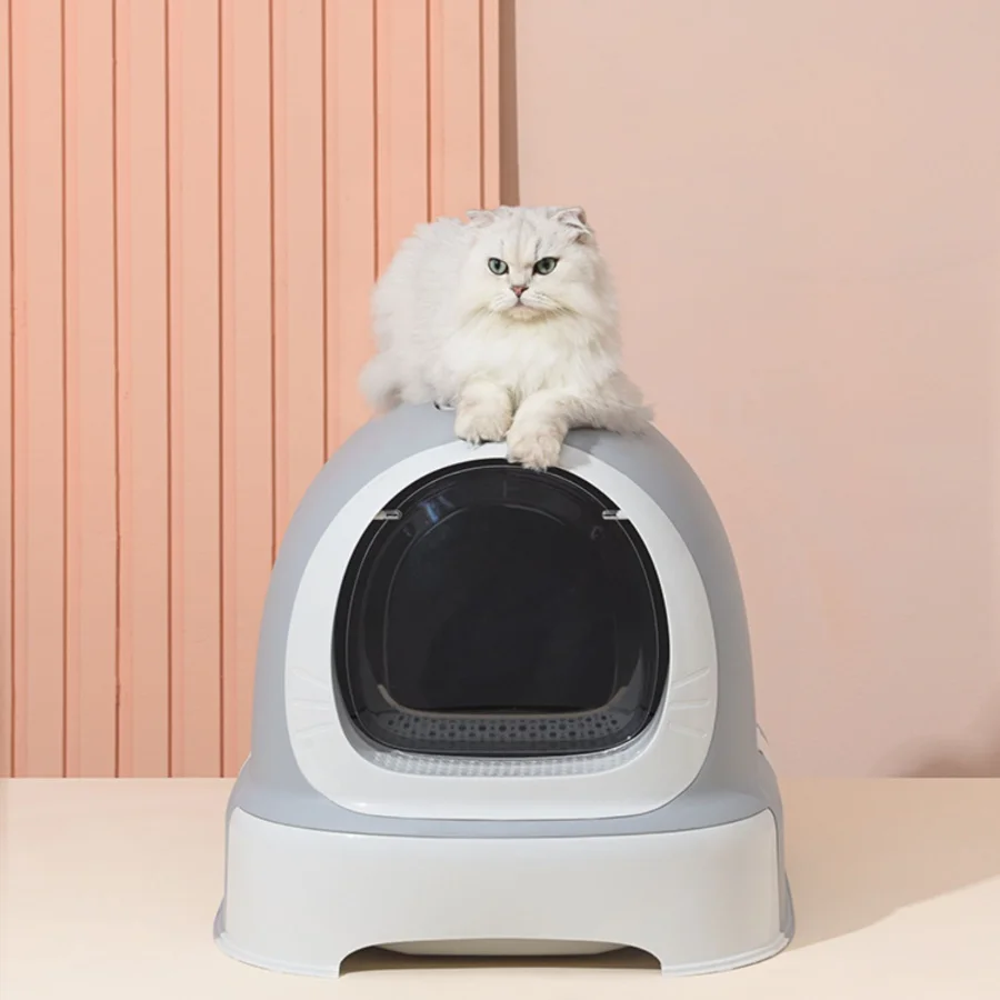 Slēgtās Plastmasas Kaķu Pakaiši Box Atvilktne Āra Viegli Tīrīt Lielas Kaķu Tualetes Apmācību Komplekts Portatīvo Acs Areneros Gatos Pet Priekšmeti