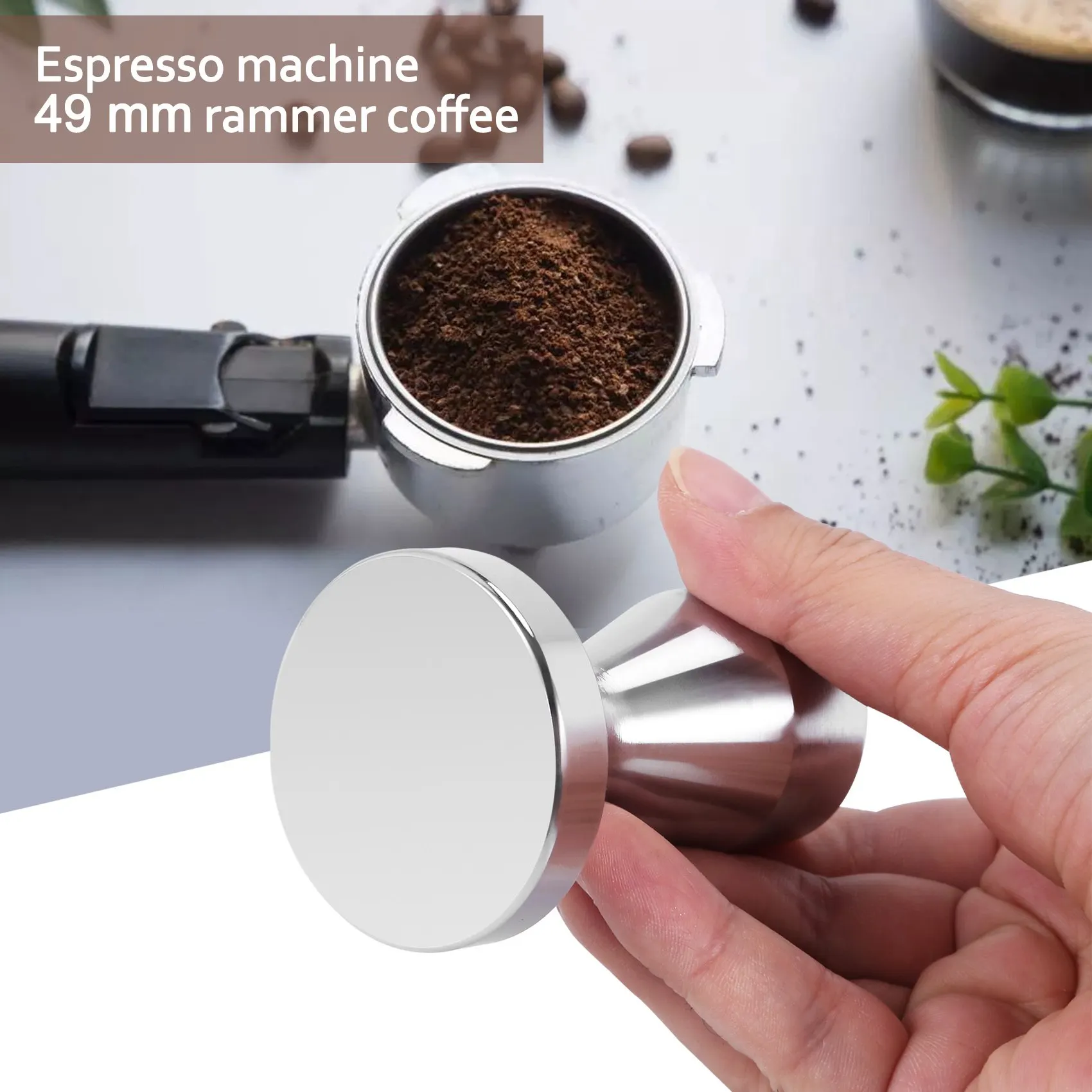 Nerūsējošā Tērauda Kafijas Aizskart Barista Espresso Aizskart 49mm Bāzes Kafijas Pupiņu Nospiediet