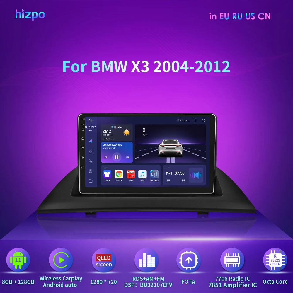 Android CarPlay Monitors BMW X3 E83 2004-2012 9